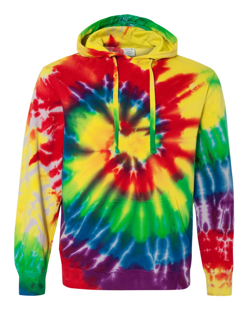 Dyenomite Multi-Color Spiral Tie-Dyed Hooded Sweatshirt