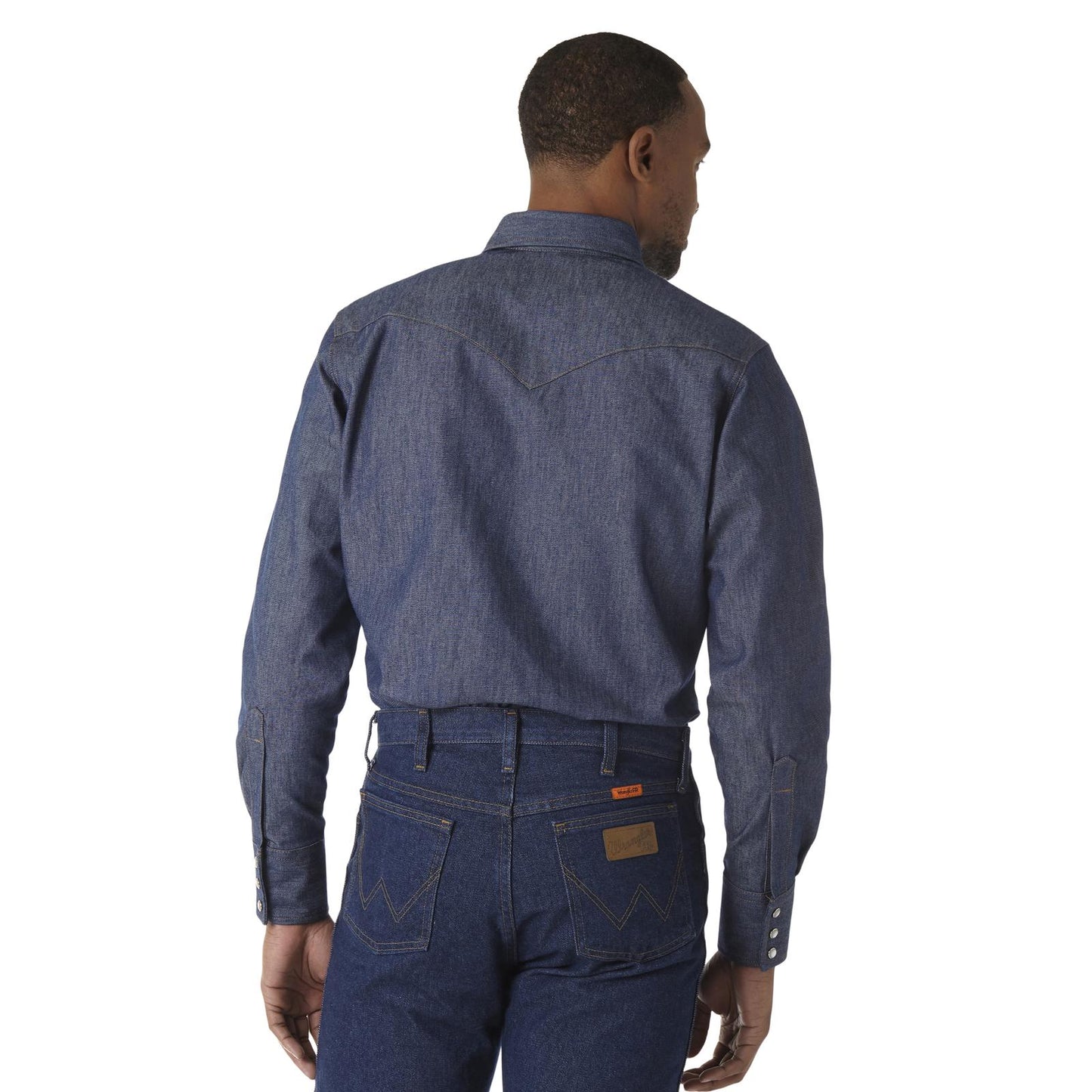 Wrangler® FR Flame-Resistant Long Sleeve Denim Work Shirt - Indigo
