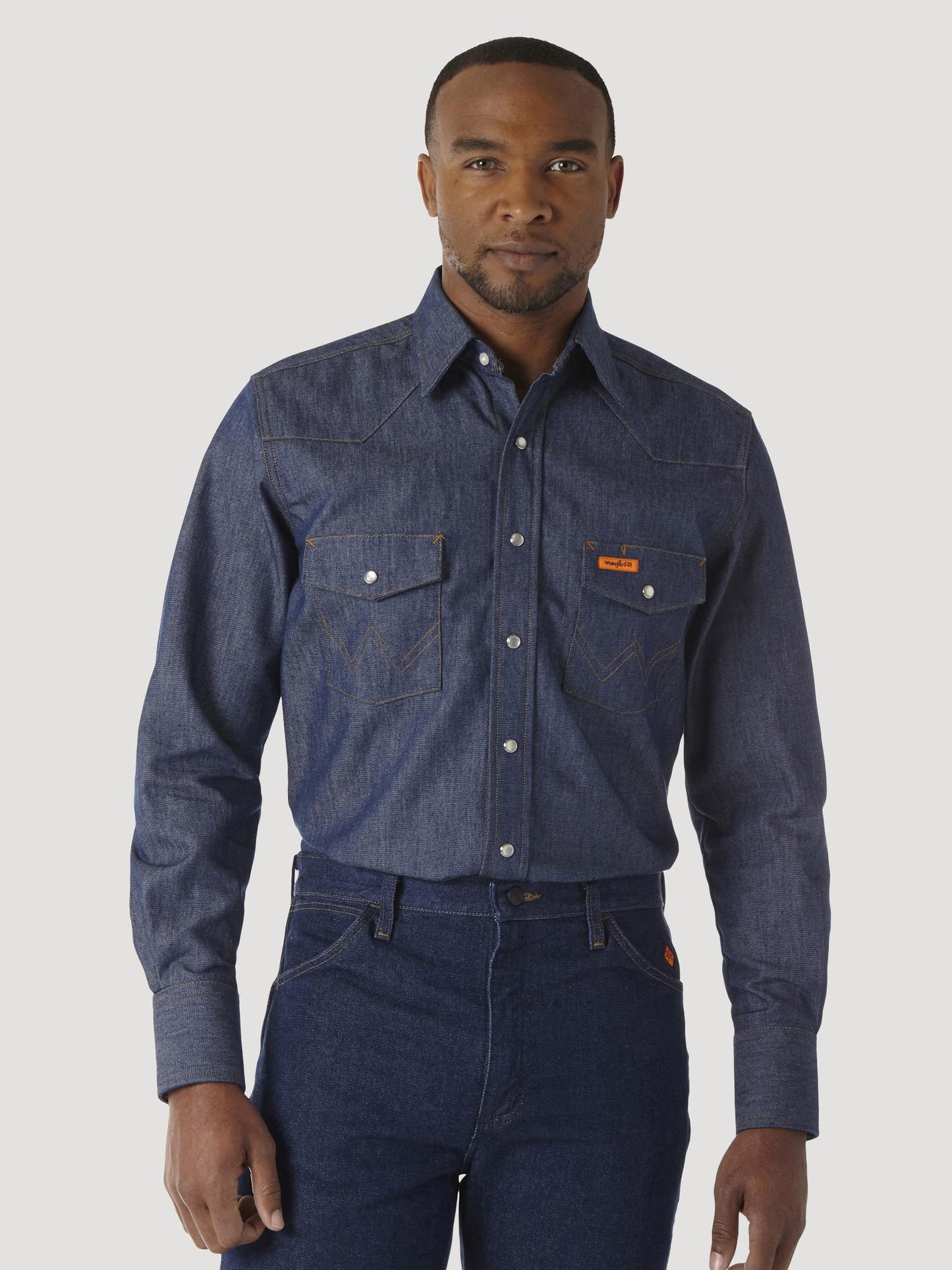 Wrangler® FR Snap Work Shirt - Indigo - FR12127