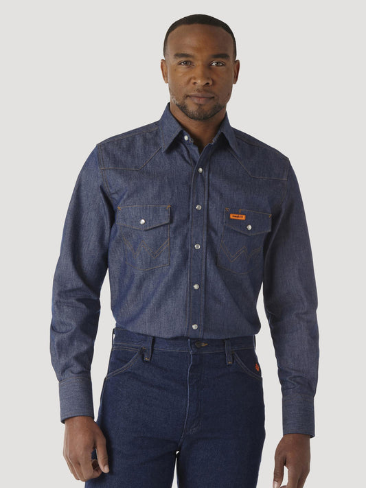 Wrangler® FR Snap Work Shirt - Indigo - FR12127