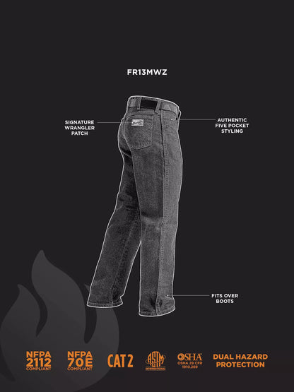Wrangler® Flame Resistant  Original Fit Jean - Prewash - FR13MWZ