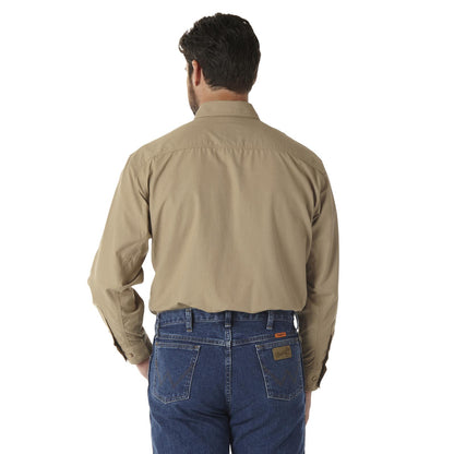 Wrangler® FR Flame-Resistant Riggs Twill Solid Work Shirt - Khaki