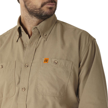 Wrangler® FR Flame-Resistant Riggs Twill Solid Work Shirt - Khaki