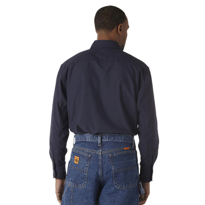 Wrangler® FR Flame-Resistant Riggs Twill Solid Work Shirt - Navy