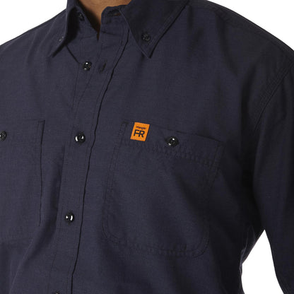 Wrangler® FR Flame-Resistant Riggs Twill Solid Work Shirt - Navy