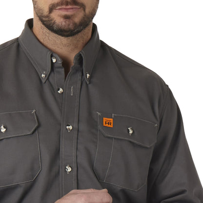 Wrangler® FR Flame-Resistant Riggs Work Shirt - Slate Grey