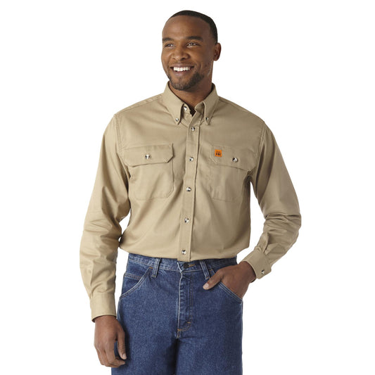 Wrangler® FR Flame-Resistant Riggs Work Shirt - Khaki