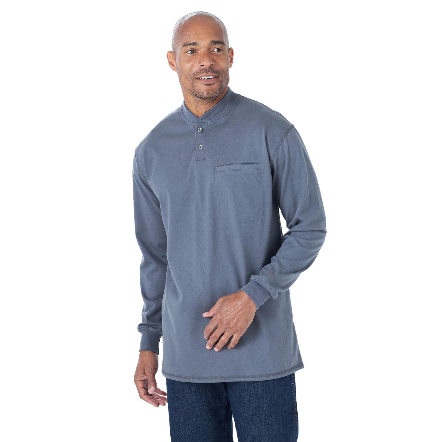 Wrangler® FR Flame-Resistant Long Sleeve Lightweight Henley - Castle Rock