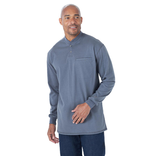 Wrangler® FR Flame-Resistant Long Sleeve Lightweight Henley - Castle Rock