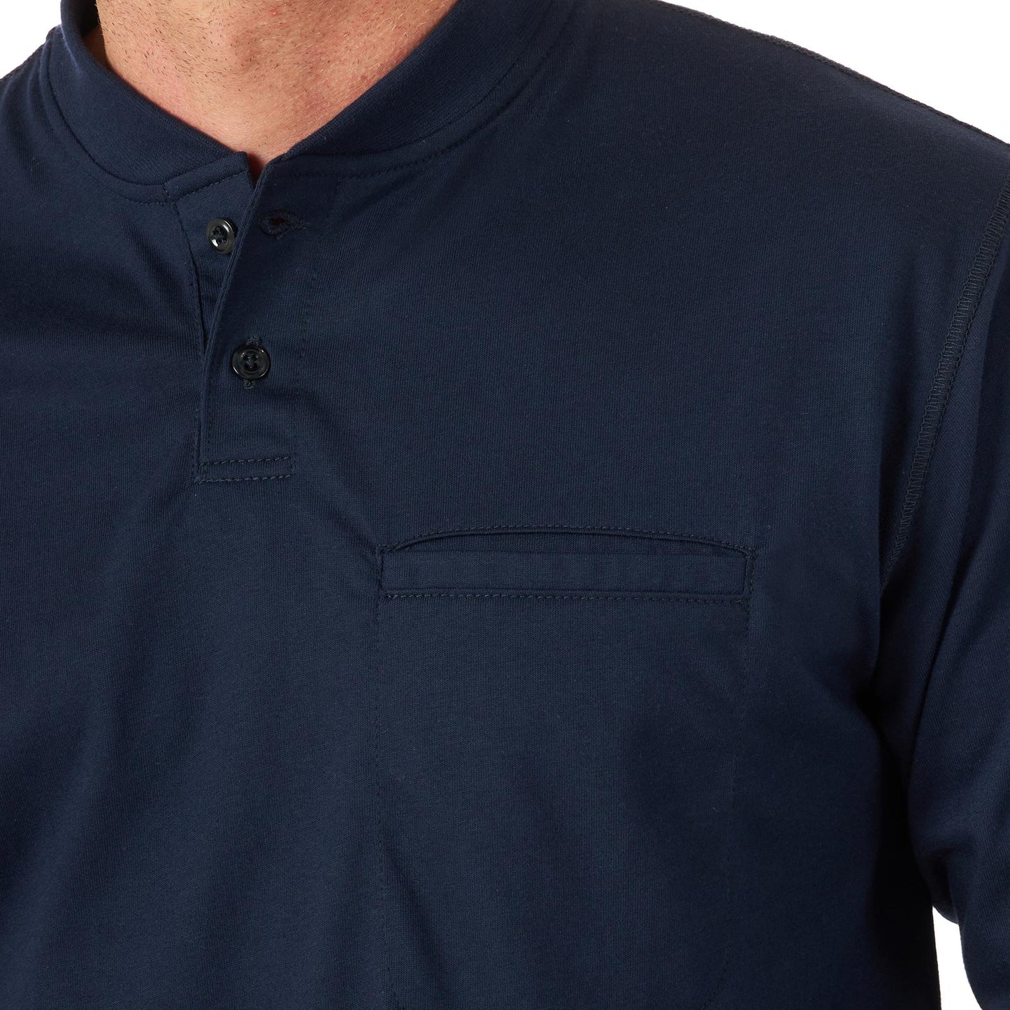 Wrangler® FR Flame-Resistant Long Sleeve Lightweight Henley - Navy