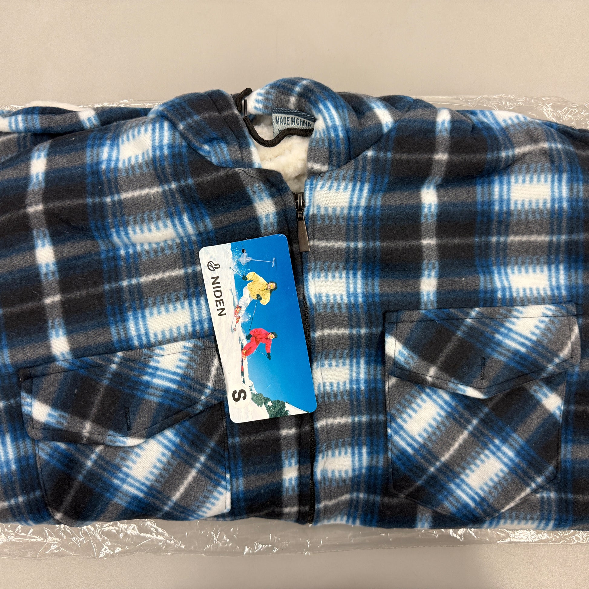 Basics Zip Up Flannel Fleece Jacket, Clearance - Basics Clothing Store