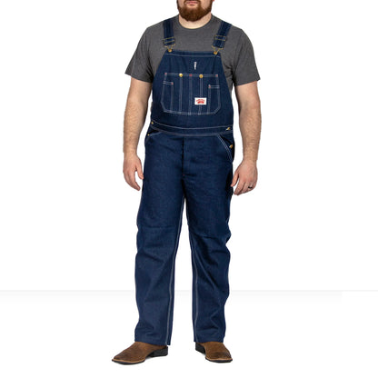 Round House MADE IN USA #980 Classic Blue Denim Zipper Fly Bib Overalls