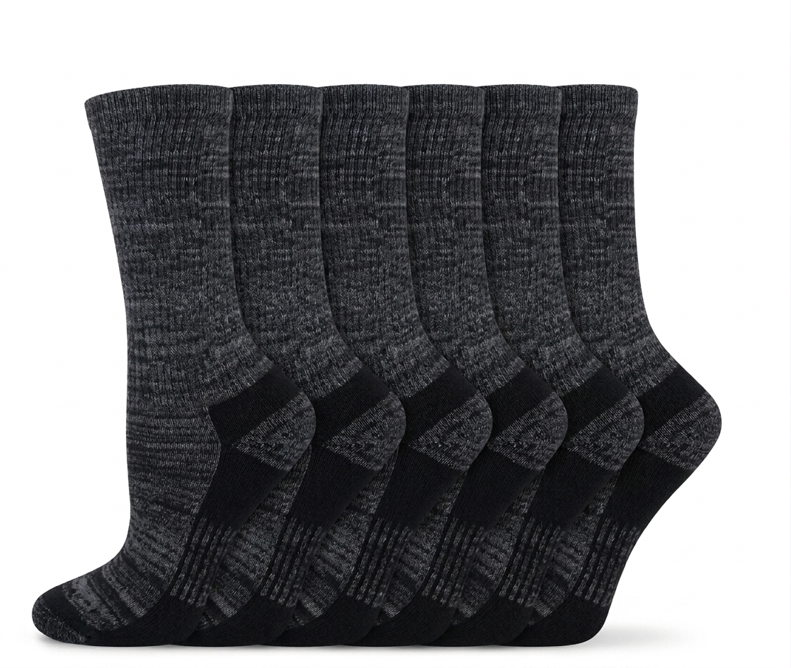 Dickies Women's 6 Packs Dri-Tech Moisture Control Free Run Crew Socks, Sizes 6-9 ( 61004 ) - Basics Clothing Store