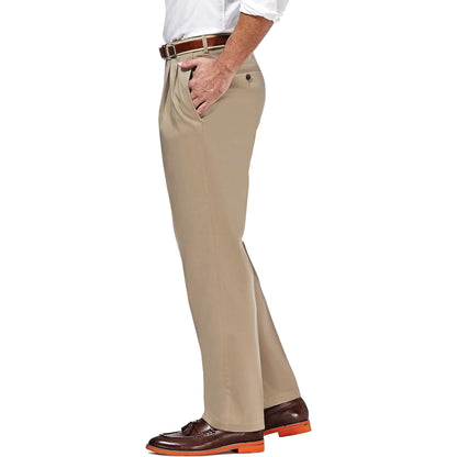 Haggar Men's Premium No Iron Khaki Classic Fit Pleat Front Regular and Big & Tall Sizes