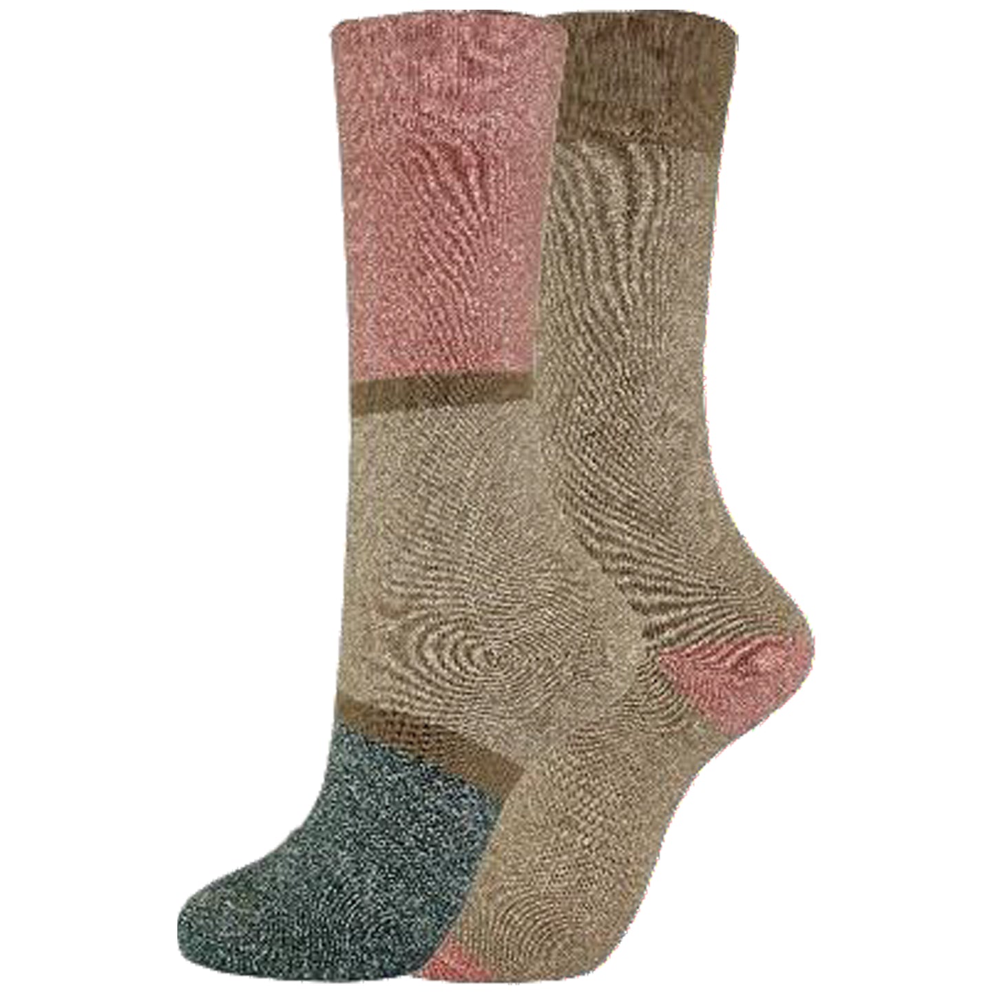 Dickies Women's 2 Packs Charcoal Fiber Color Block Thermal Crew Socks, Size 6-9