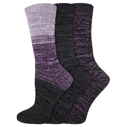 Dickies Women's 3 Packs Soft Marl Color Block Random Feed Crew Socks, Sizes 6-9