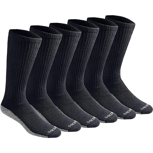 Dickies Men's 6 Packs Dri-Tech Boot Length Crew Sock, Sizes 6-12