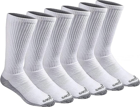 Dickies Men's Dri-Tech Boot Length Crew Sock, Shoe size 6-12, 6 Pack