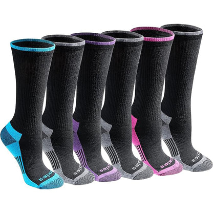 Dickies Women's 6 Packs Dri-Tech Moisture Control Crew Socks, Sizes 6-9