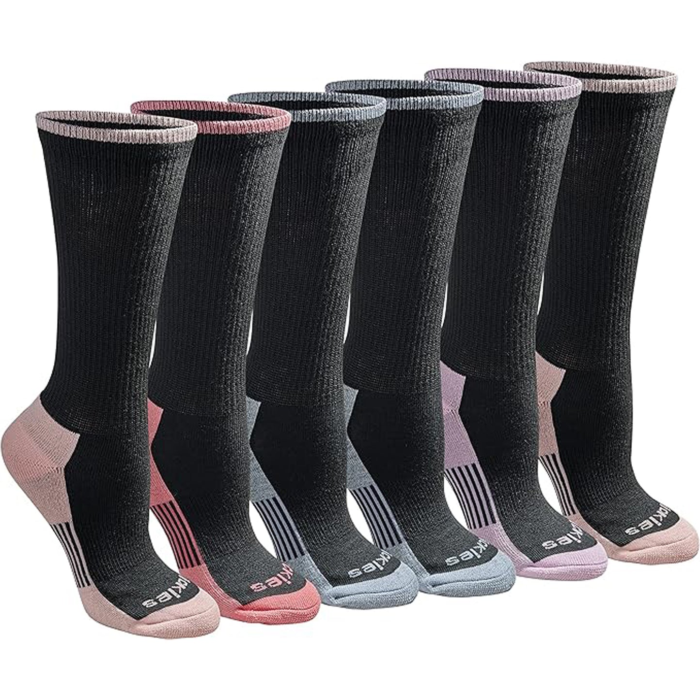 Dickies Women's 6 Packs Dri-Tech Moisture Control Crew Socks, Sizes 6-9