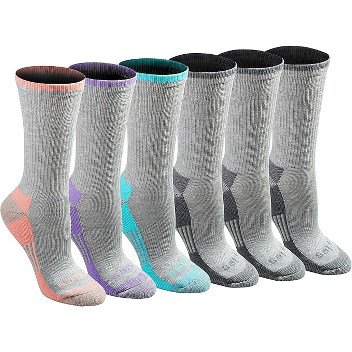 Dickies Women's 6 Packs Dri-Tech Moisture Control Crew Socks, Sizes 6-9