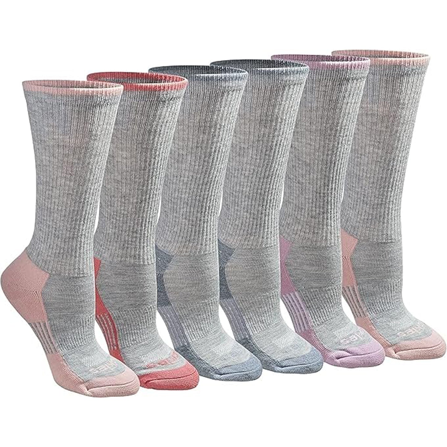 Dickies Women's 6 Packs Dri-Tech Moisture Control Crew Socks, Sizes 6-9