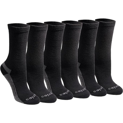 Dickies Women's 6 Packs Dri-Tech Moisture Control Crew Socks, Sizes 6-9