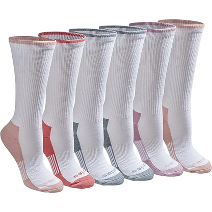 Dickies Women's 6 Packs Dri-Tech Moisture Control Crew Socks, Sizes 6-9