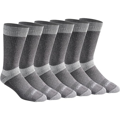 Dickies Men's 6 Packs Dri-Tech Max Cushion Crew Socks, Sizes 6-12