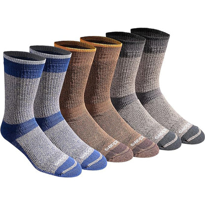 Dickies Men's 6 Packs Dri-Tech Max Cushion Crew Socks, Sizes 6-12