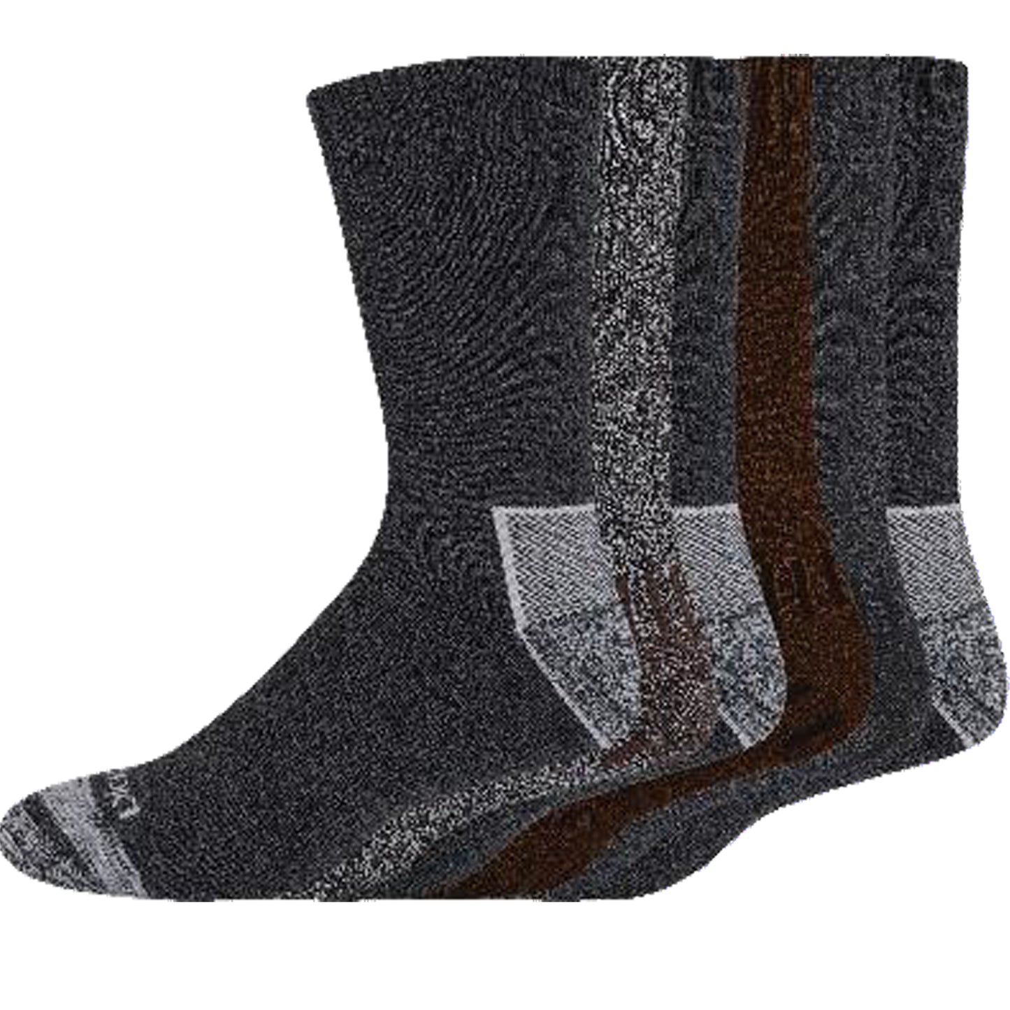 Dickies Men's 6 Packs The Trekker Crew Accent Heel/Toe Asst Socks, Sizes 6-12