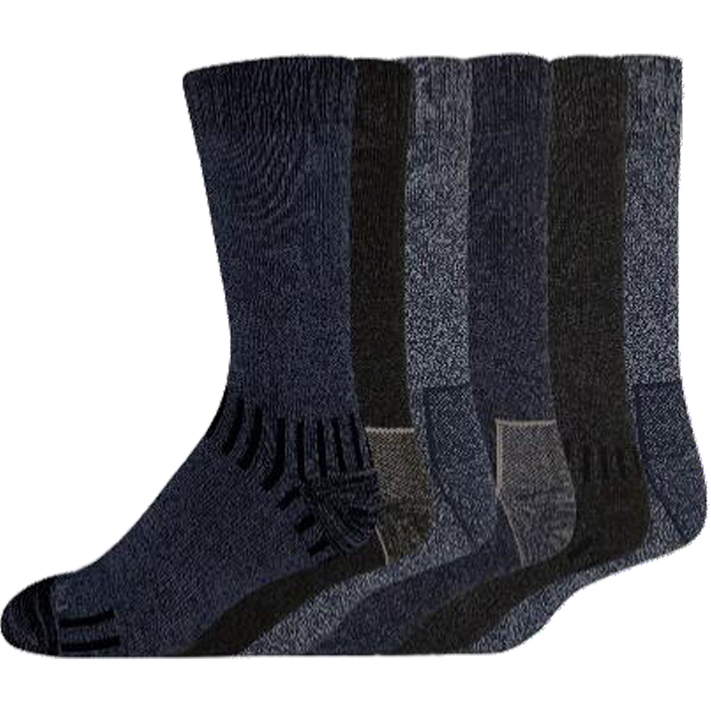 Dickies Men's 6 Packs The Trekker Crew Accent Heel/Toe Asst Socks, Sizes 6-12