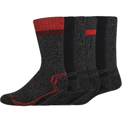 Dickies Men's 6 Packs The Trekker Crew Wide Welt Asst Sock, Sizes 6-12