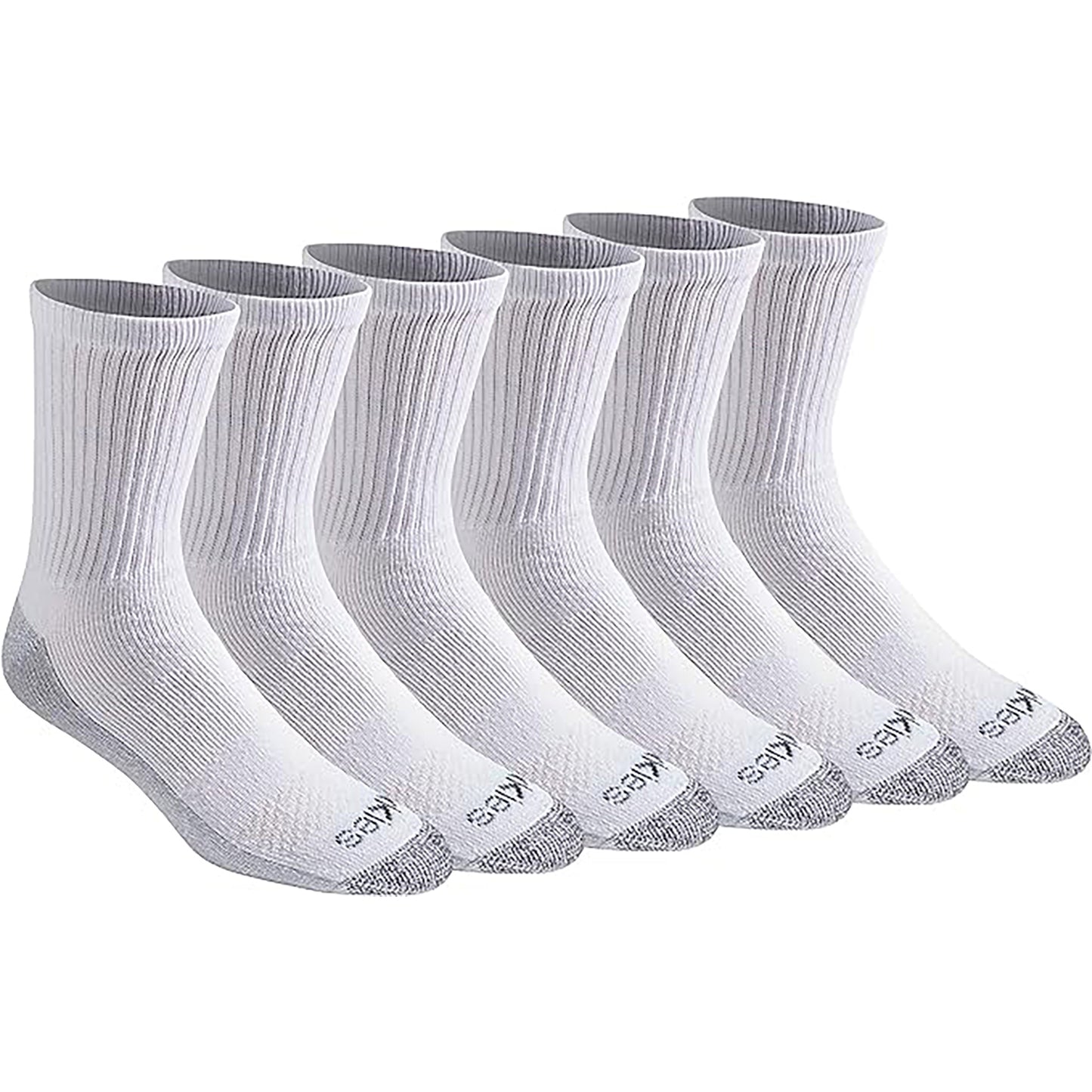 Dickies Men's 6 Packs Dri-Tech Mid Crew Socks, Sizes 6-12