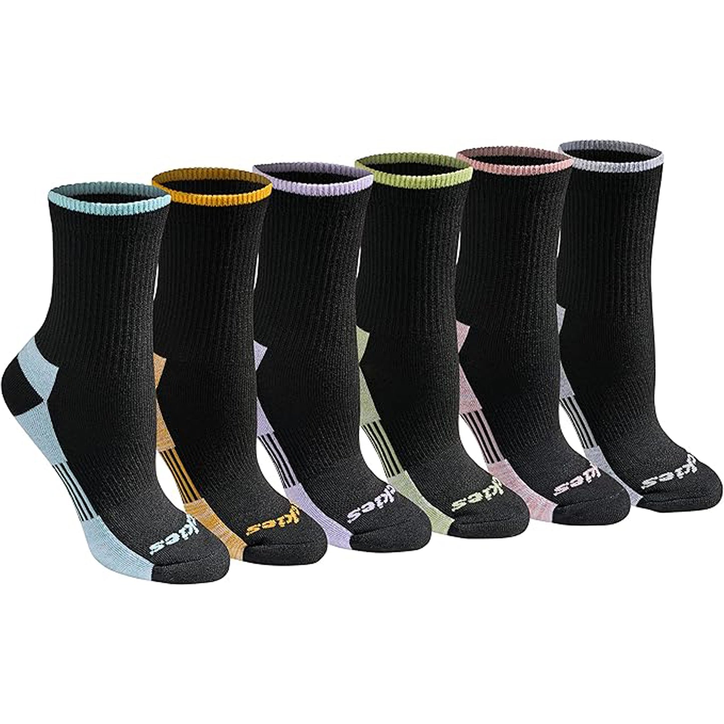 Dickies Women's 6 Packs Dri-Tech Mid Crew Socks, Sizes 6-9