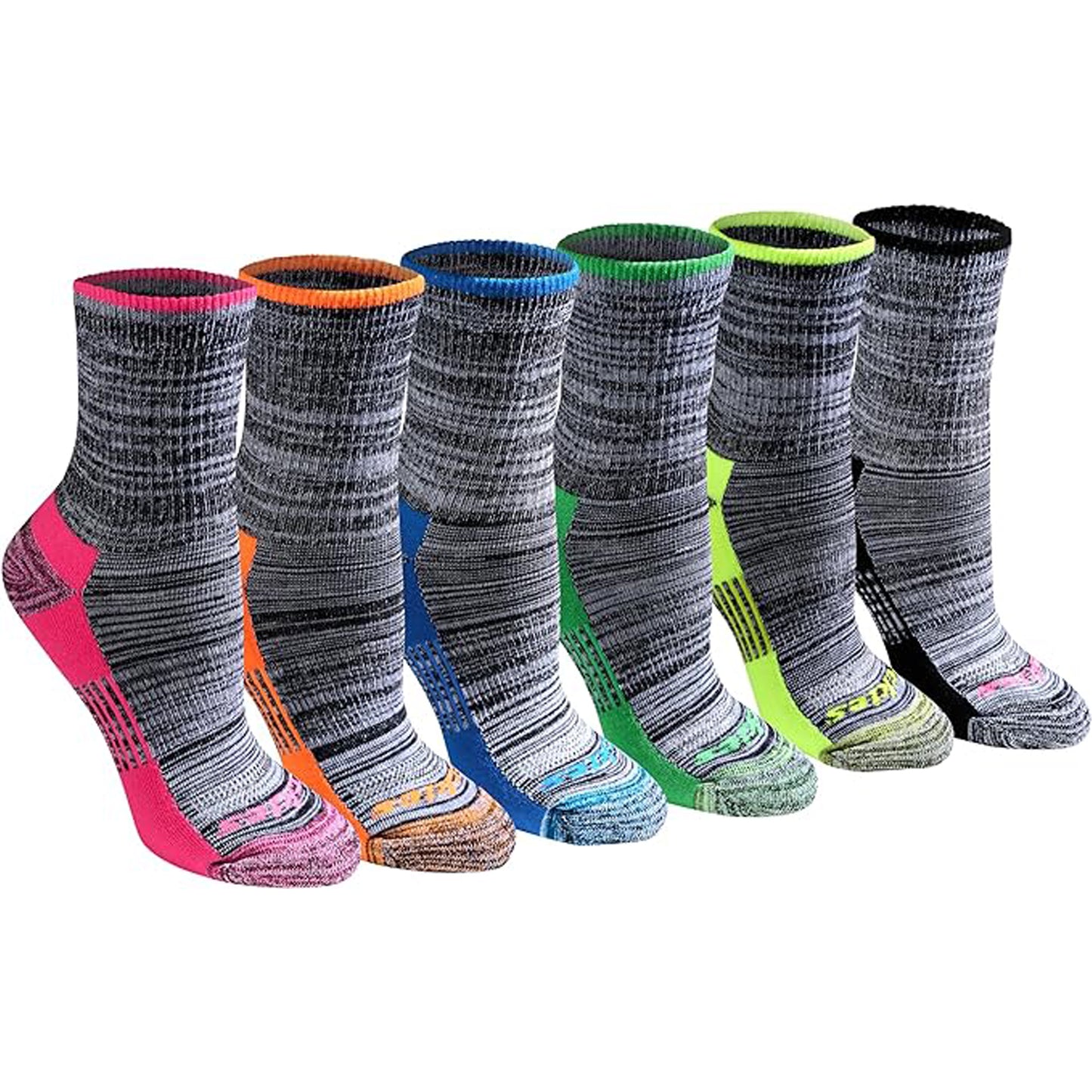 Dickies Women's 6 Packs Dri-Tech Mid Crew Socks, Sizes 6-9