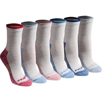 Dickies Women's 6 Packs Dri-Tech Mid Crew Socks, Sizes 6-9