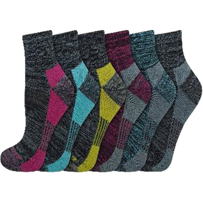 Dickies Women's 6 Packs Dri-Tech Moisture Control Free Run Quarter Socks, Sizes 6-9