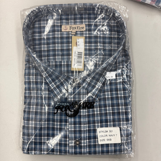 FoxFire Button Up Short Sleeve Shirt - Dark Navy - CLEARANCE