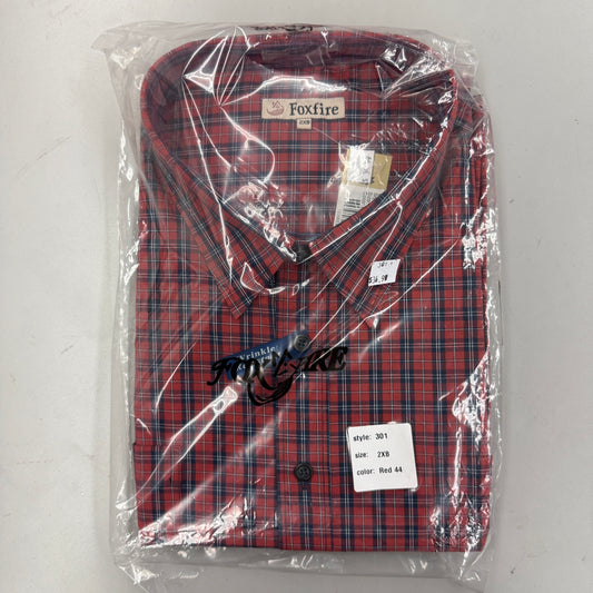 FoxFire Button Up Short Sleeve Shirt - Red Brick - CLEARANCE