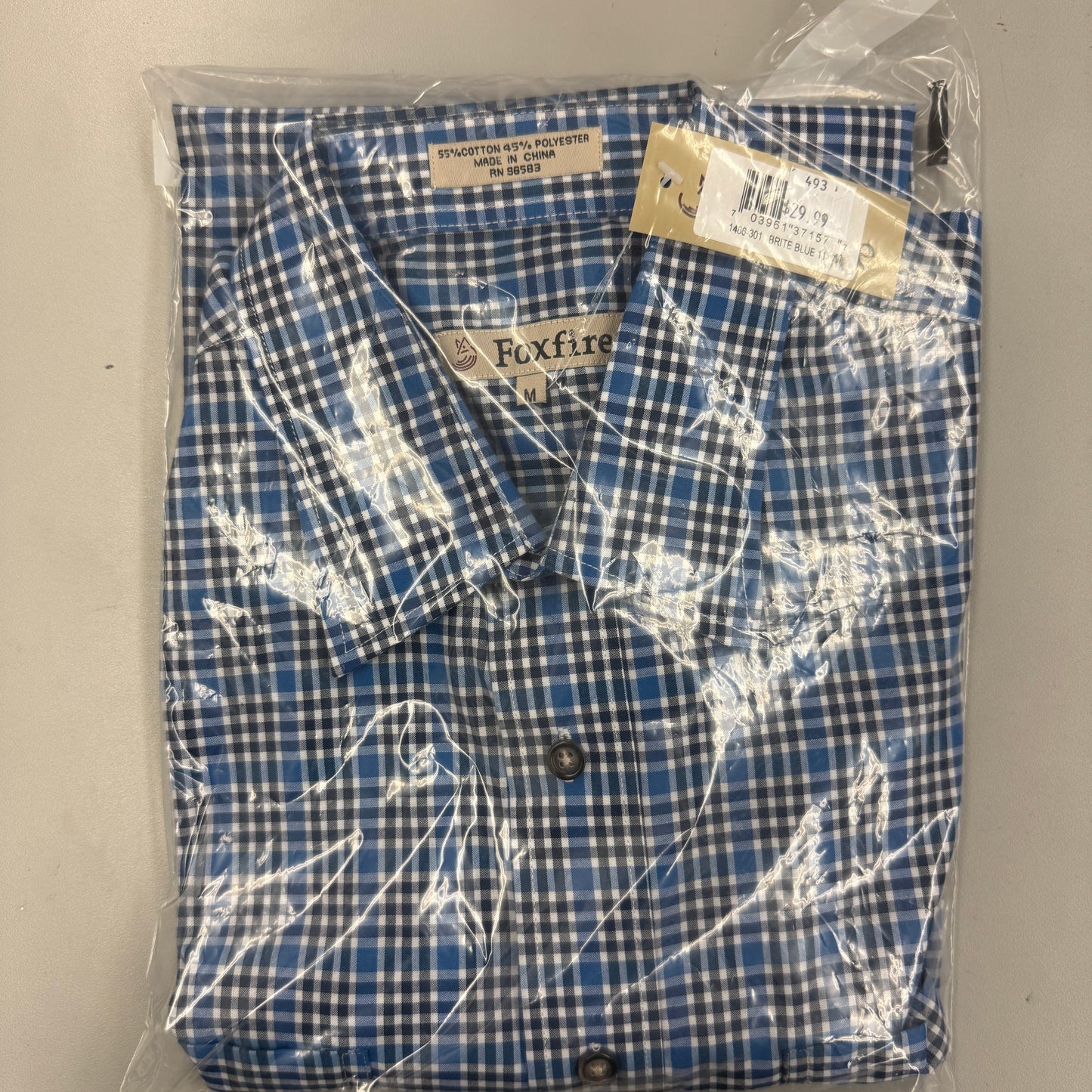 FoxFire Button Up Short Sleeve Shirt - Brite Blue - CLEARANCE