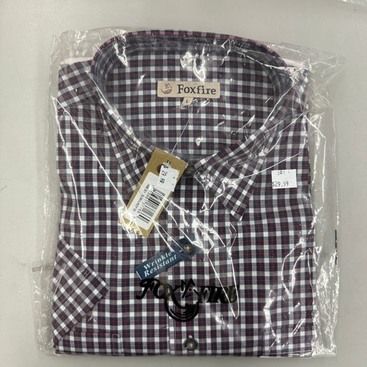 FoxFire Button Up Short Sleeve Shirt - Burgundy - CLEARANCE