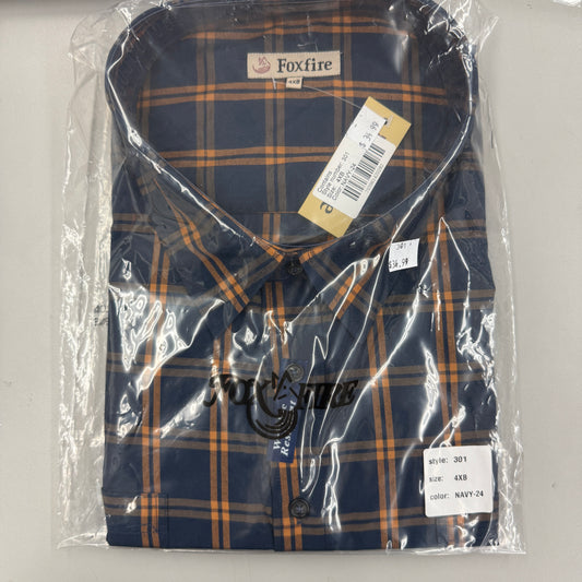 FoxFire Button Up Short Sleeve Shirt - Deep Navy - CLEARANCE