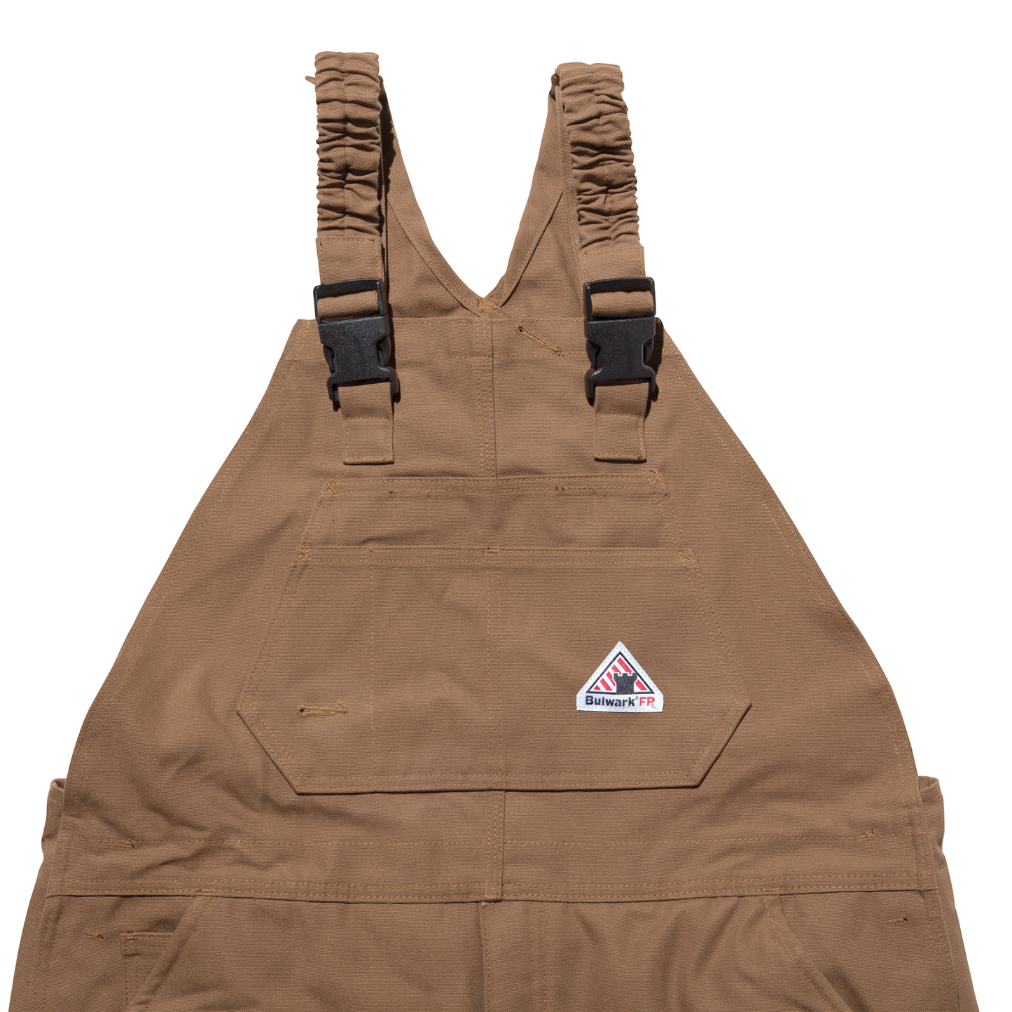 Bulwark Men's Heavyweight FR Insulated Brown Duck Bib Overall with Knee Zip - BLN6