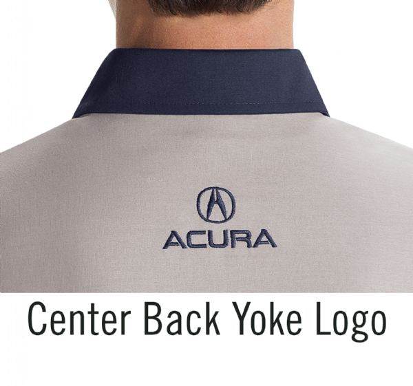 Acura Long Sleeve Technician Shirt- Light Grey / Navy