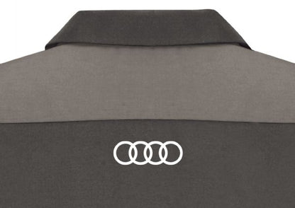 Audi® Short Sleeve Alternative Technician Shirt-Charcoal / Light Grey