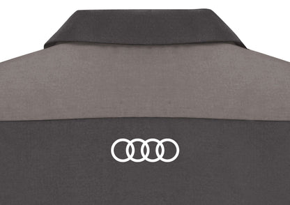 Audi® Short Sleeve Alternative Technician Shirt-Charcoal / Light Grey