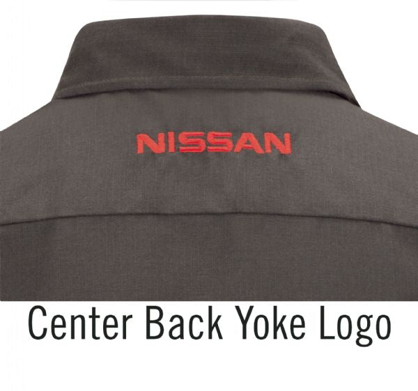 nissan dress shirts nissan dress shirts Nissan Long Sleeve Technician Shirt - Charcoal / Black With Red Striping