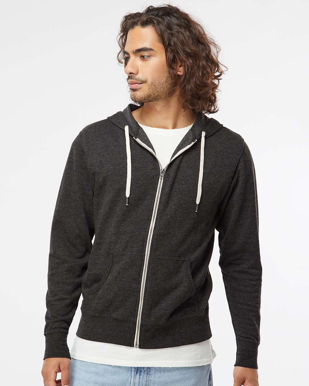 Independent Trading Co. Icon Lightweight Loopback Terry Full-Zip Hooded Sweatshirt