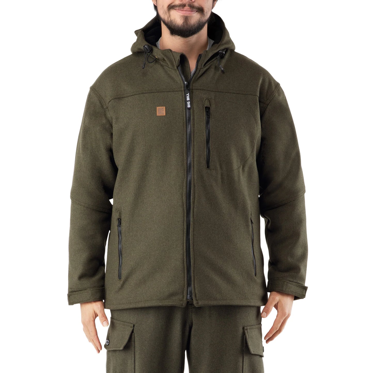 Big Bill Hooded Merino Wool Jacket -JKTMER -Greenn
